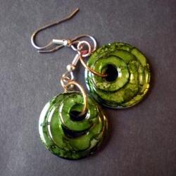 Green Earrings Monochrome
