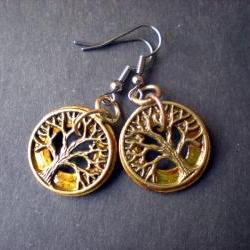 Butterscotch Tree of Life Earrings
